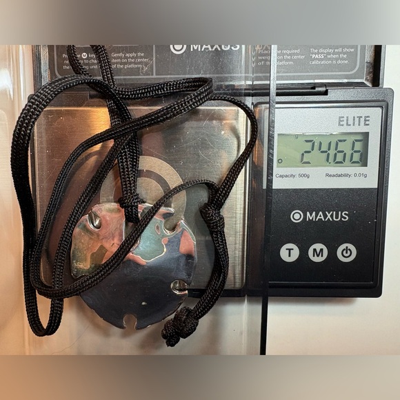 RLM Studio Sterling Silver Sand Dollar Pendant on Black Cord - Picture 5 of 5